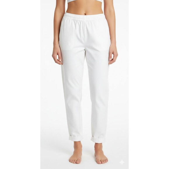 Cozy Earth Bamboo Jogger Sweatpant Women's M White Travel Loungewear Training - Picture 1 of 6